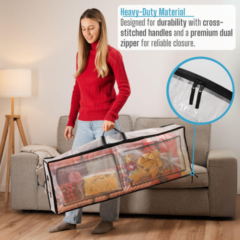 VENO organizer in living room closet showing tidy seasonal storage and easy access
