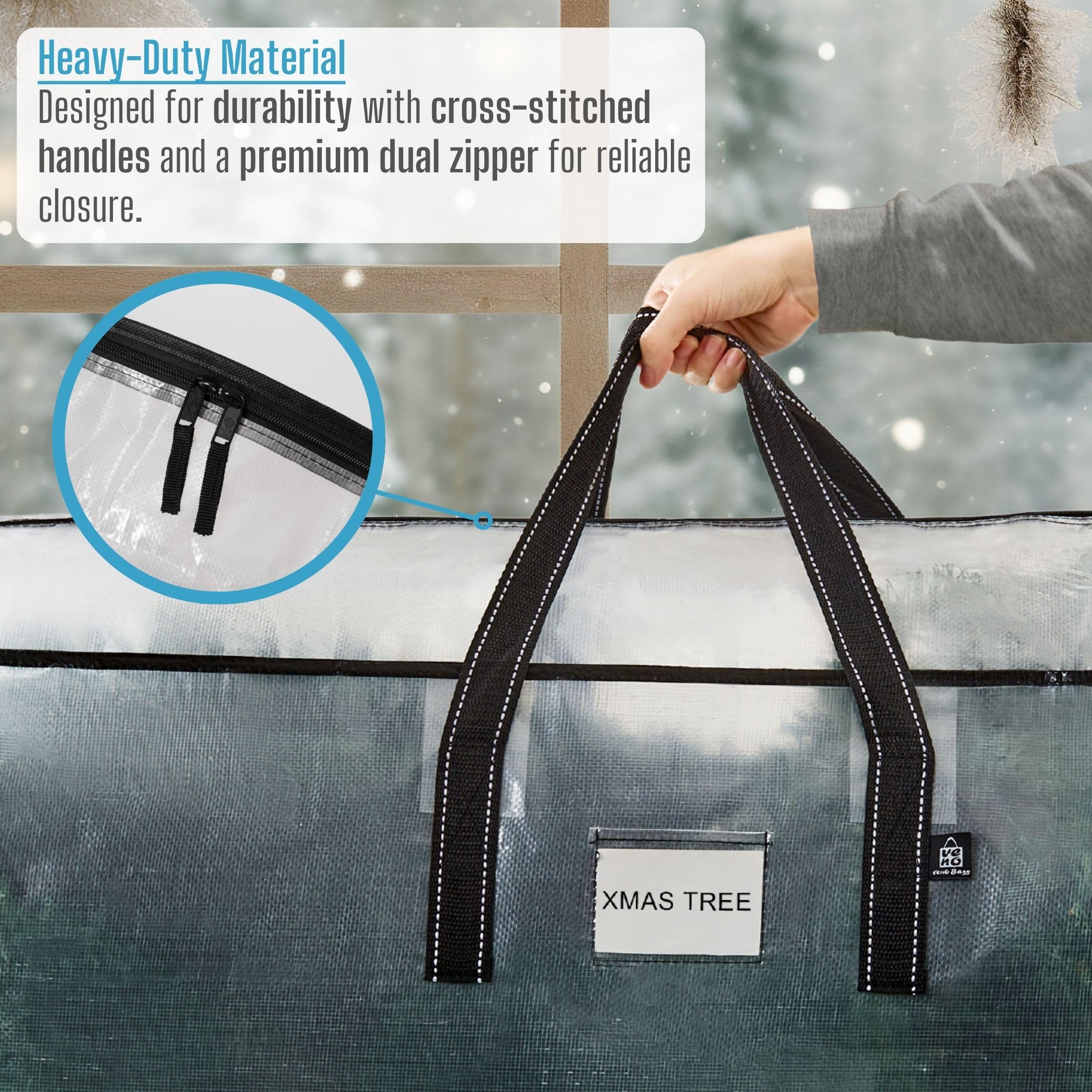 VENO storage bag placed in closet showing organized seasonal storage