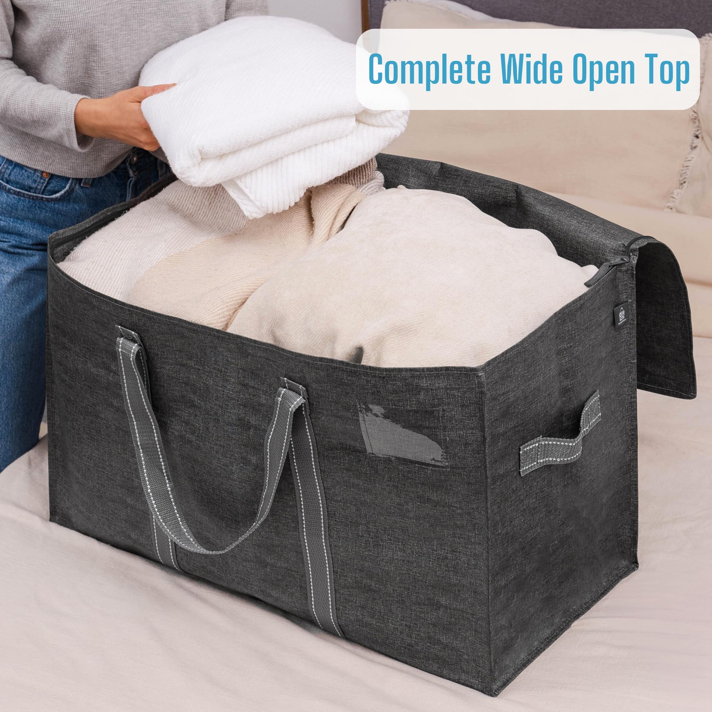 VENO next to boxes and person to show size scale and efficient moving advantage