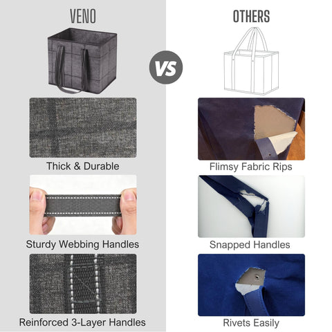 VENO tote next to grocery items illustrating real size and practical capacity