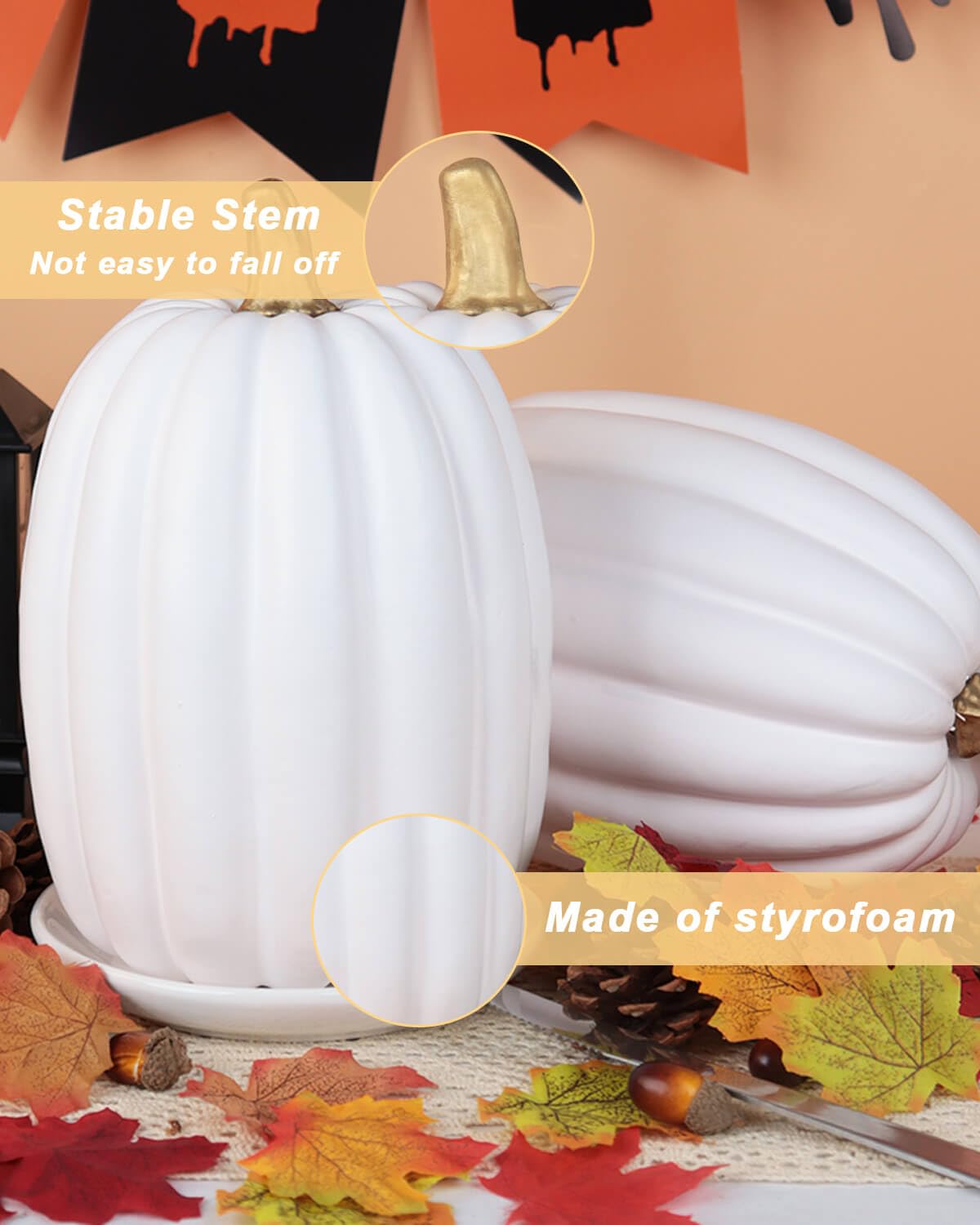 vensovo painted pumpkins styled in a centerpiece offering creative inspiration