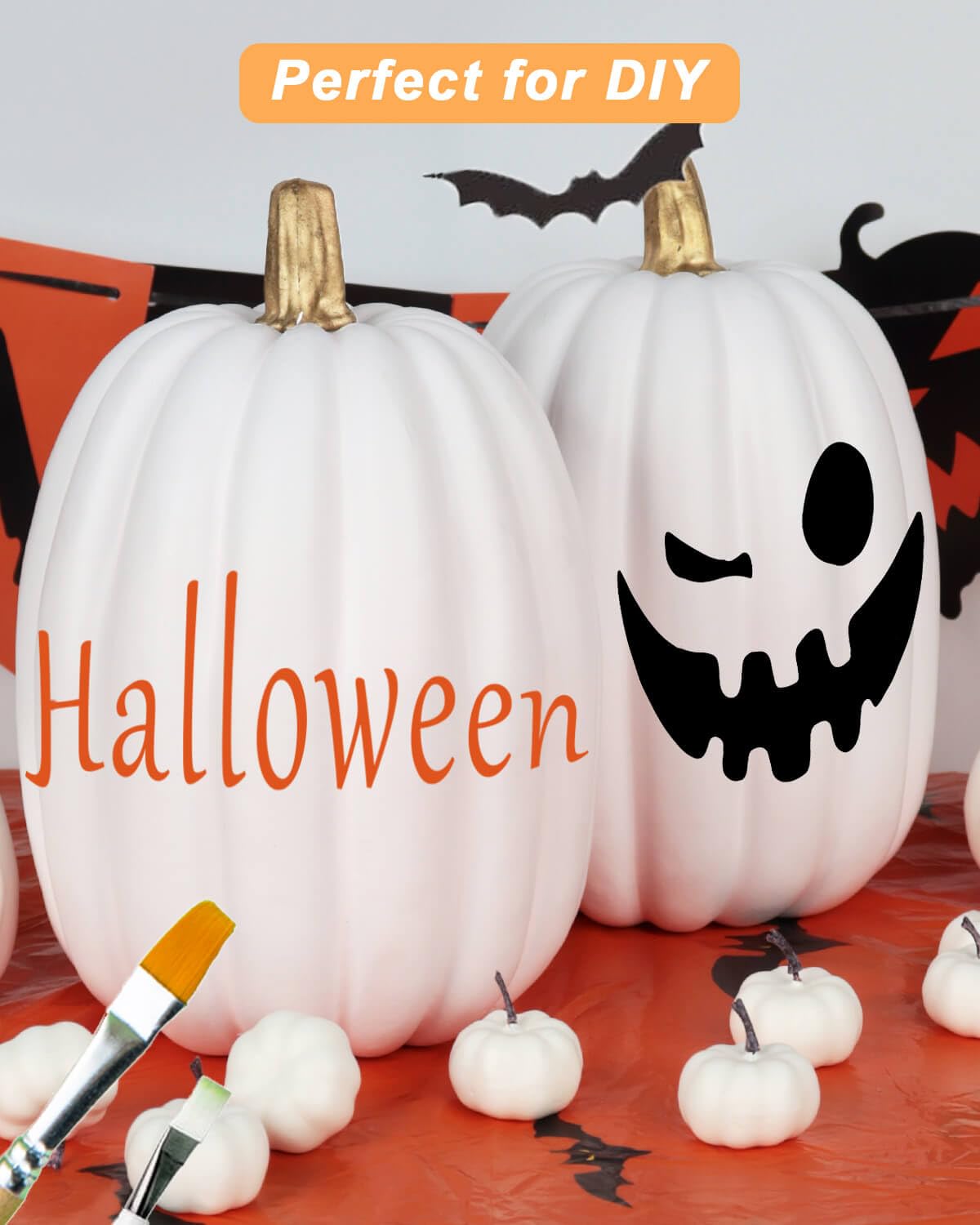 vensovo pumpkins next to a ruler showing 8 inch scale for sizing clarity