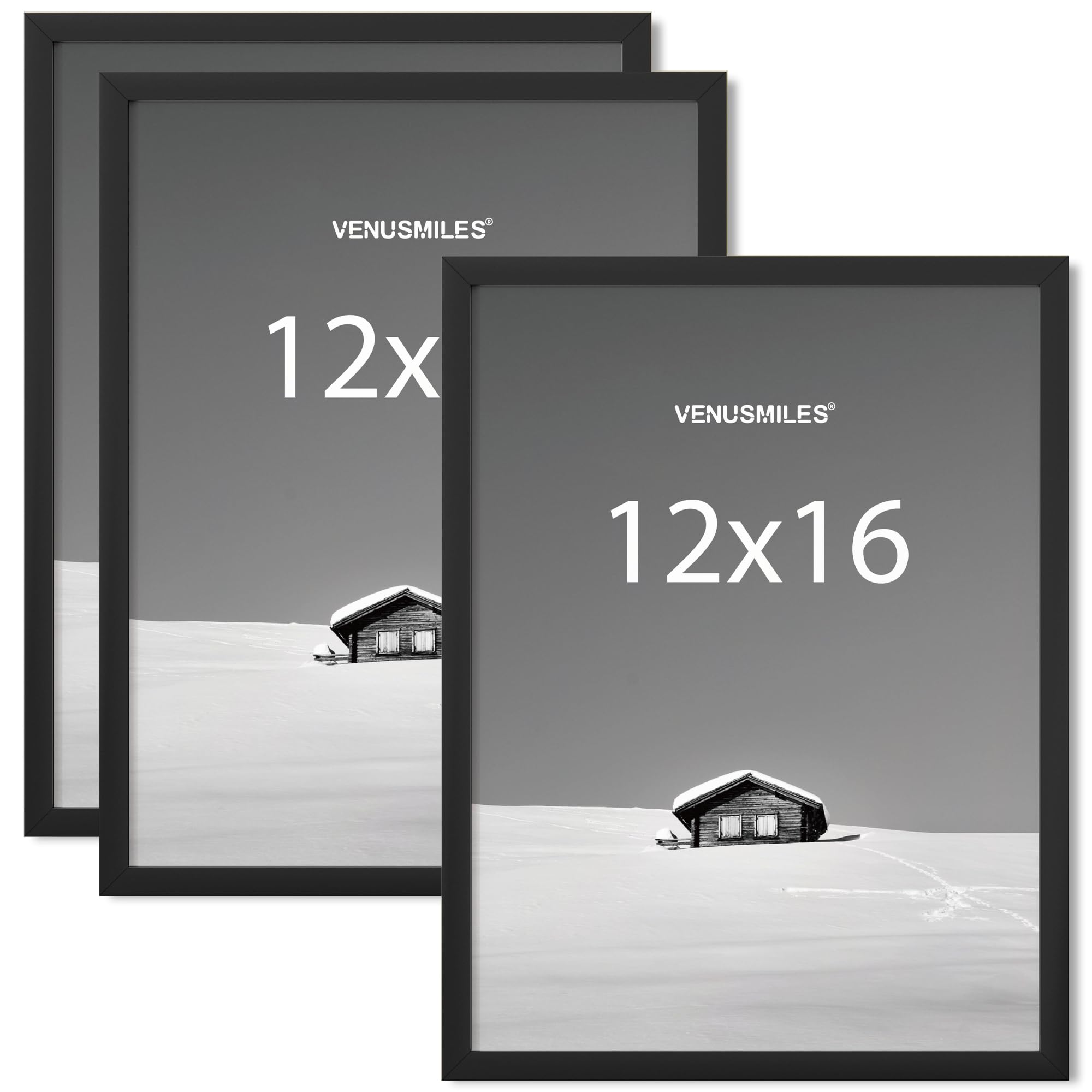 Venusmiles front view black frame showing sleek display and polished look