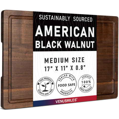 Venusmiles front view of board showing rich walnut and elegant finish, enhances presentation