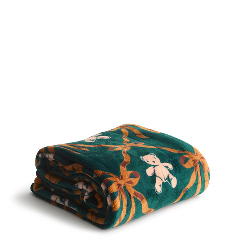 Vera Bradley folded front view showing Bear Mosaic pattern and cozy softness