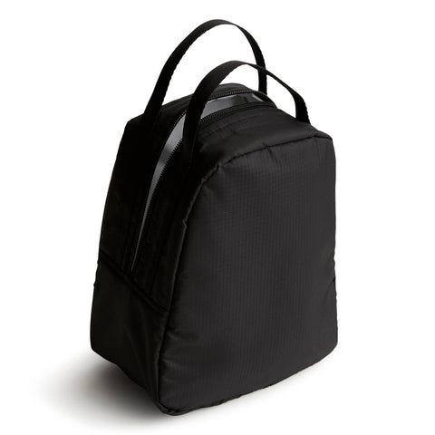 Vera Bradley interior insulated lining close-up showing leak-resistant material for clean storage