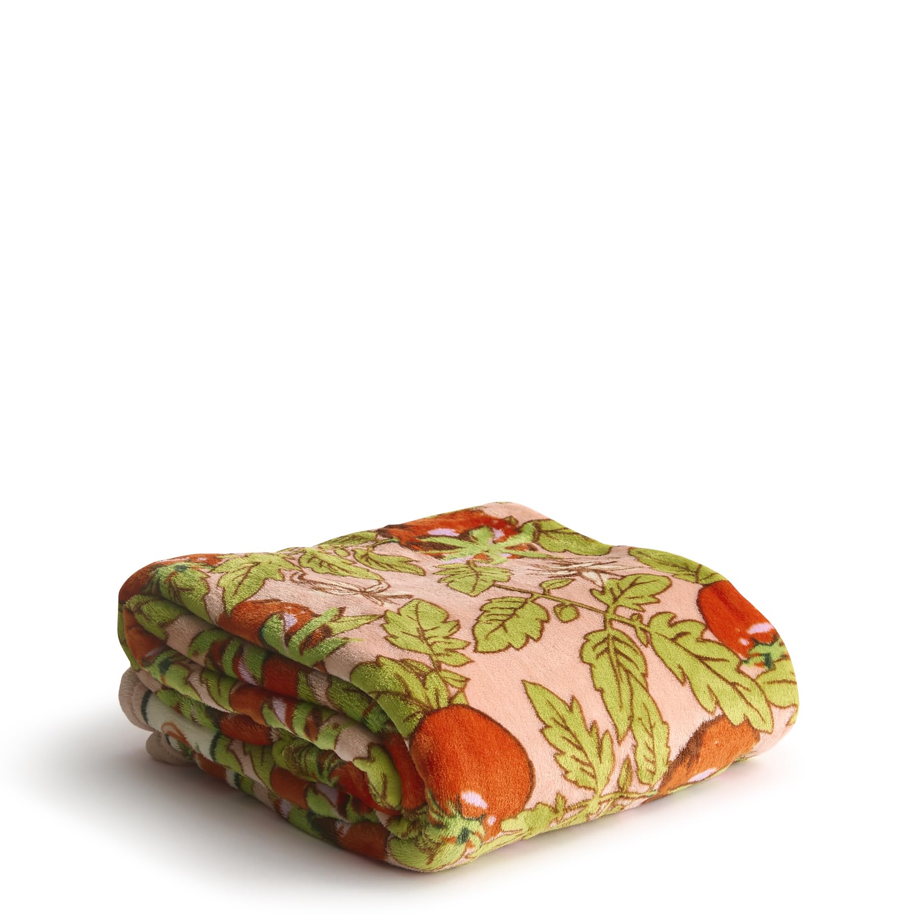 Vera Bradley throw front view showing Tomato Vines print and cozy look