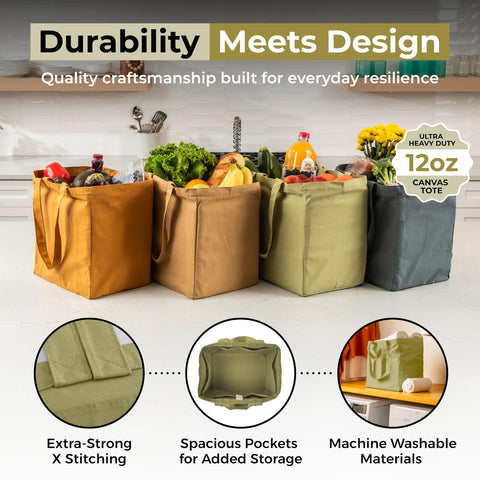 VeraMia folded flat canvas bag illustrating compact storage and easy portability