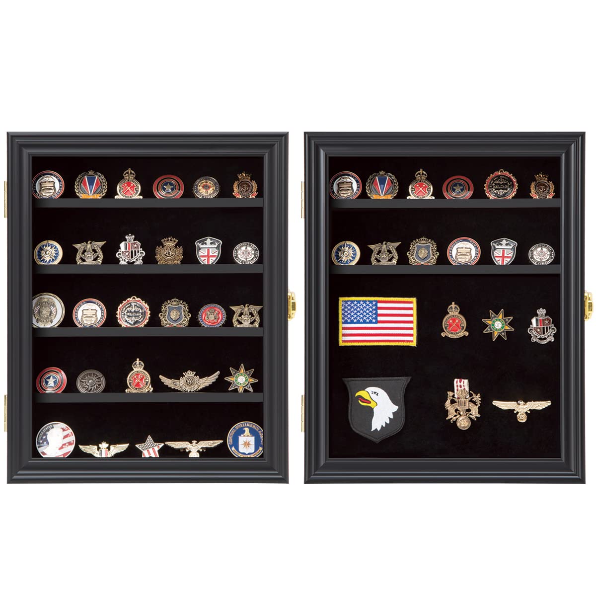 VERANI interior velvet-like felt backing protecting coins and badges