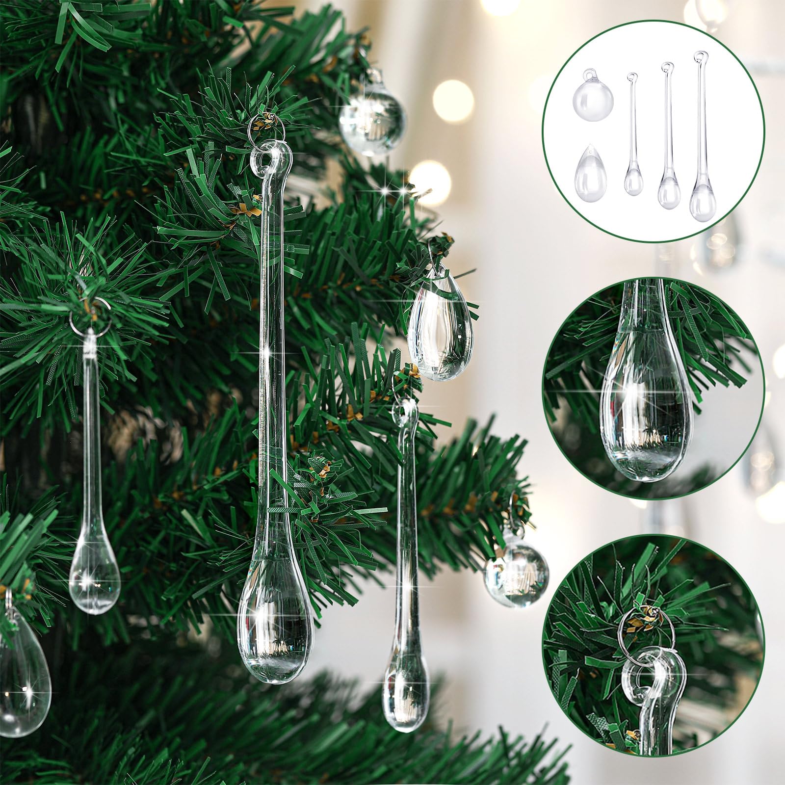 Vercraft ornaments hanging on Christmas tree adding sparkle and coordinated decor