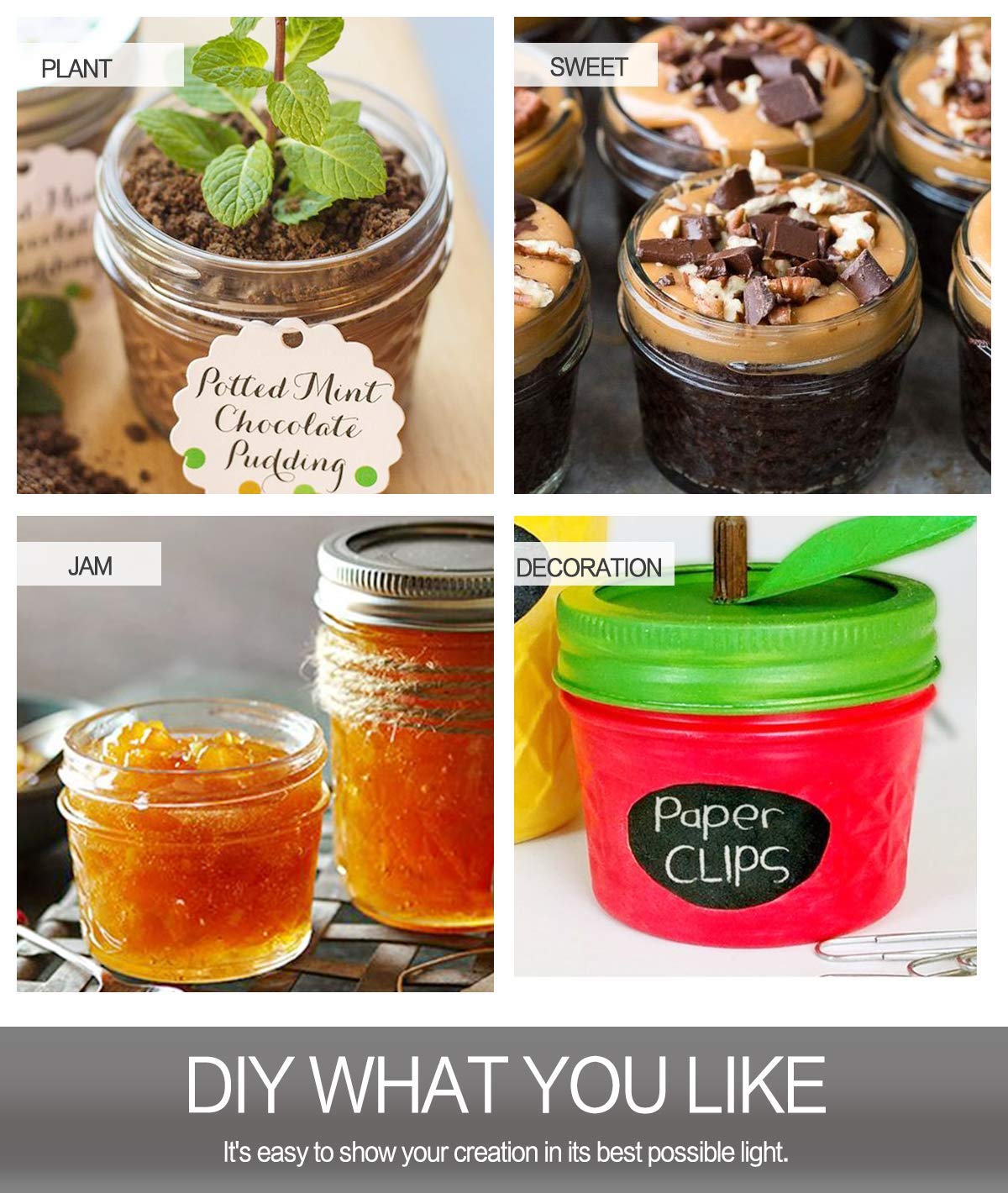 VERONES jars used as candles and crafts displaying creative versatility