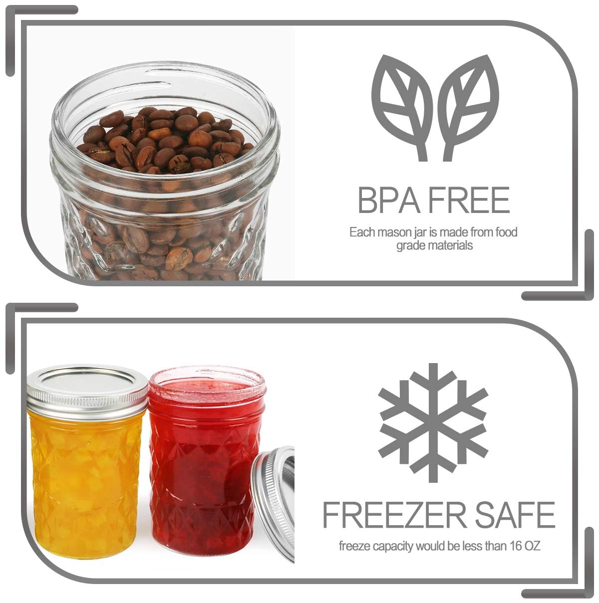 VERONES jar in freezer demonstrating safe cold-storage use