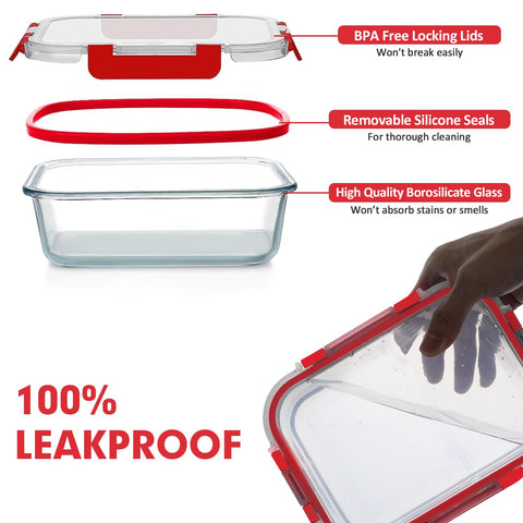 VERONES borosilicate glass in oven without lid showing safe reheating option