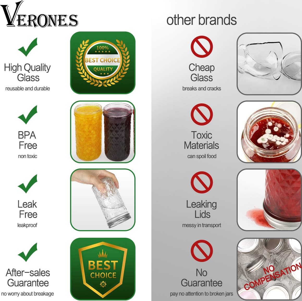 VERONES jar held in hand showing true 12 oz size for portioning convenience