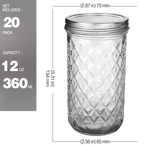 VERONES side profile of one 12 oz jar illustrating shape and durable glass