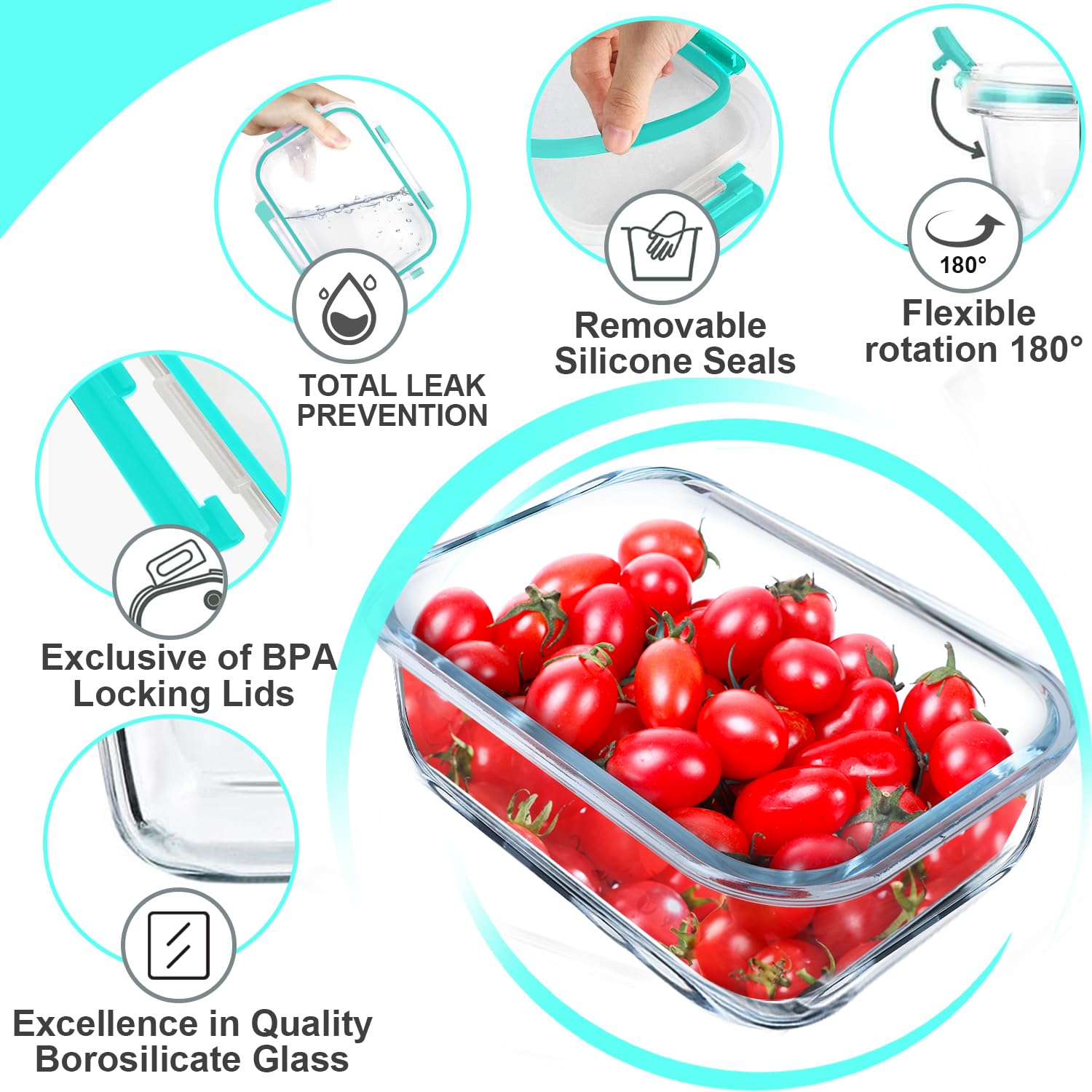 VERONES container held by hand showing true 36 oz scale and portion control benefit