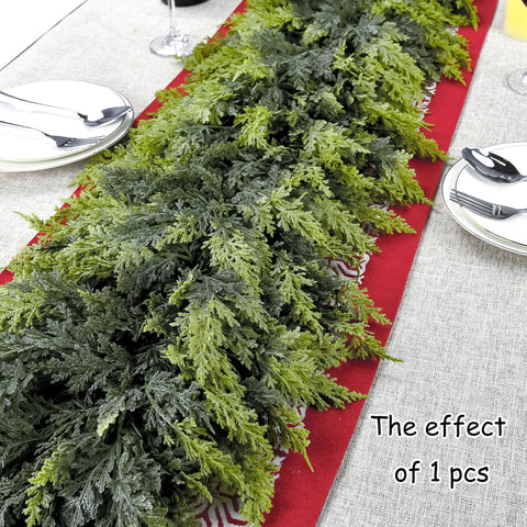 VersaCharm garland styled on a mantel adding rich greenery and festive atmosphere