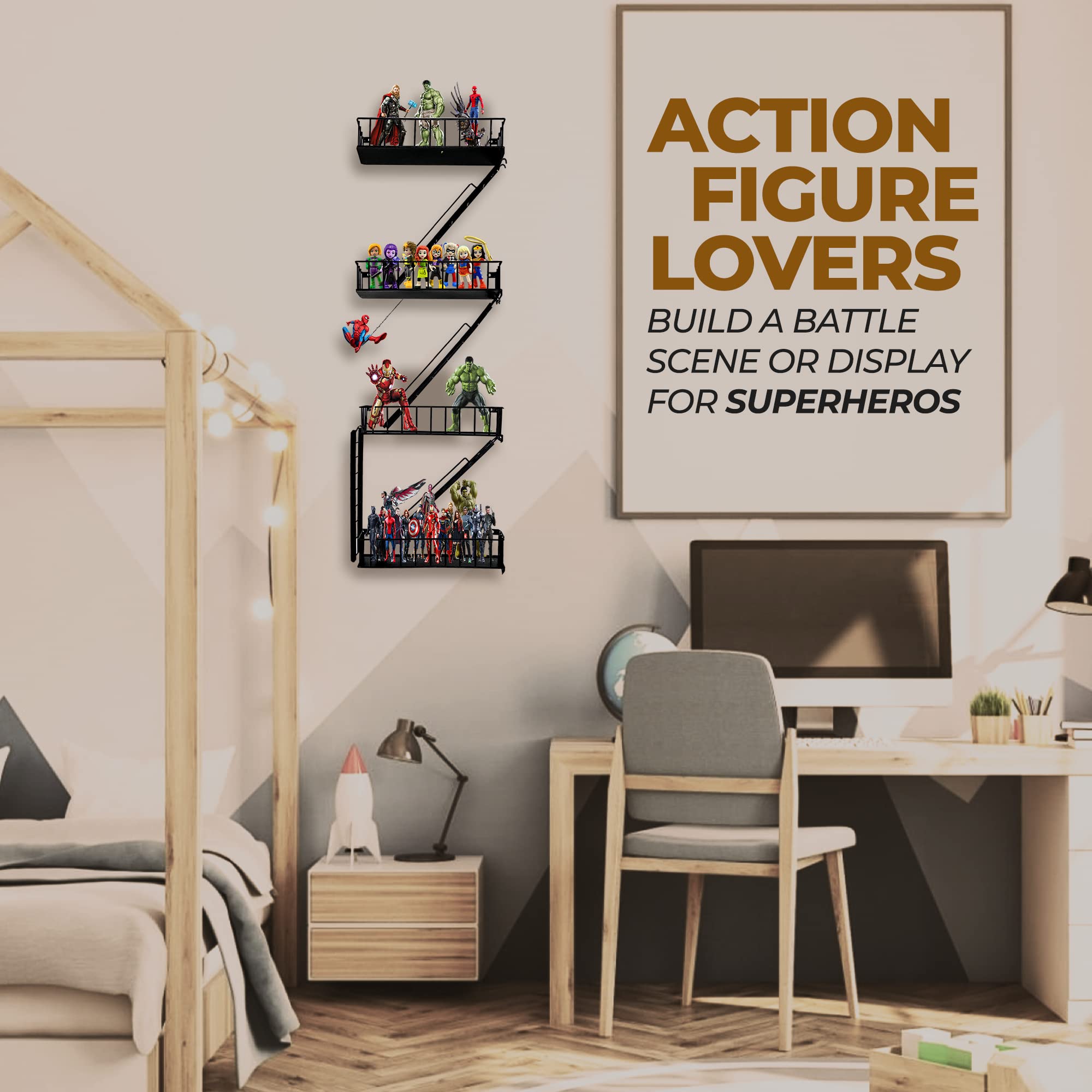 VERSATILE KAS shelf mounted in living room adding urban decor and storage