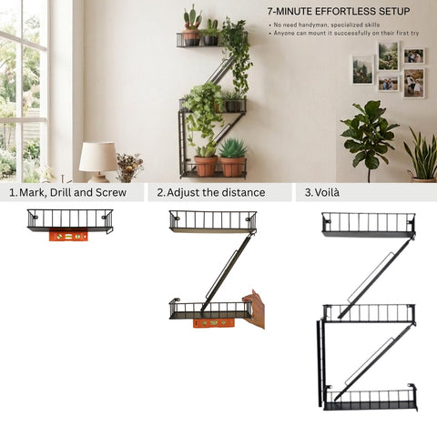 VERSATILE KAS shelf staged with plants and books for versatile use