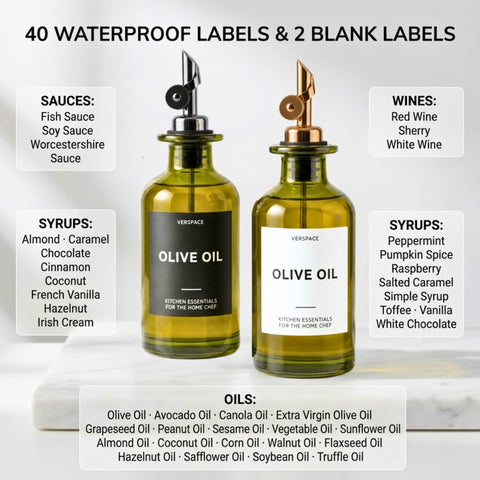 Verspace pouring olive oil with smooth flow for precise cooking benefit