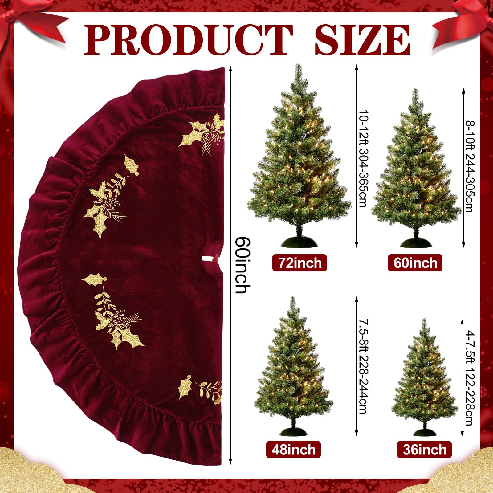 Vertintong close-up of gold holly embroidery highlighting premium detail