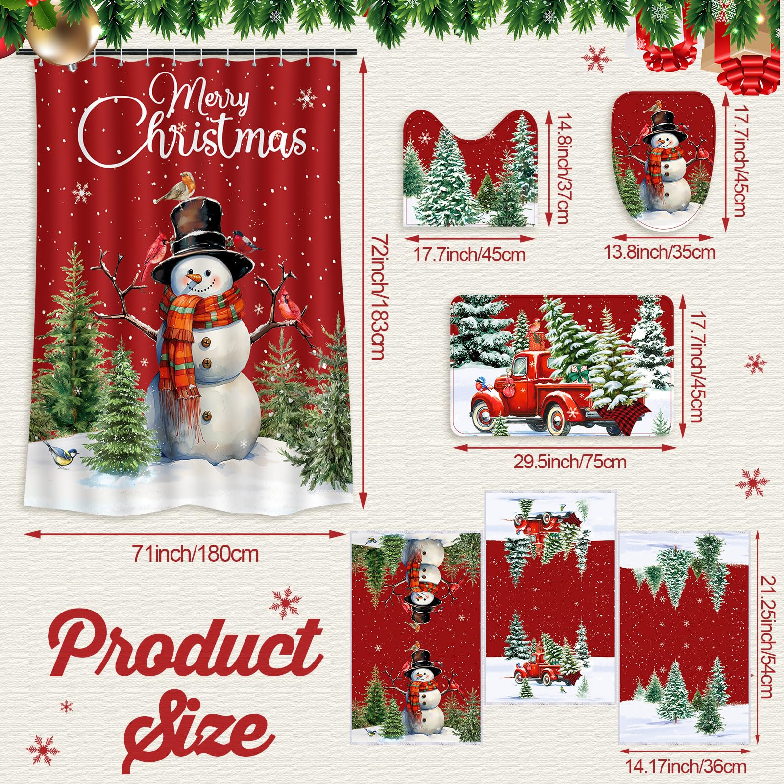 Vesici close-up of snowmen and snowflakes pattern highlighting print clarity and charm