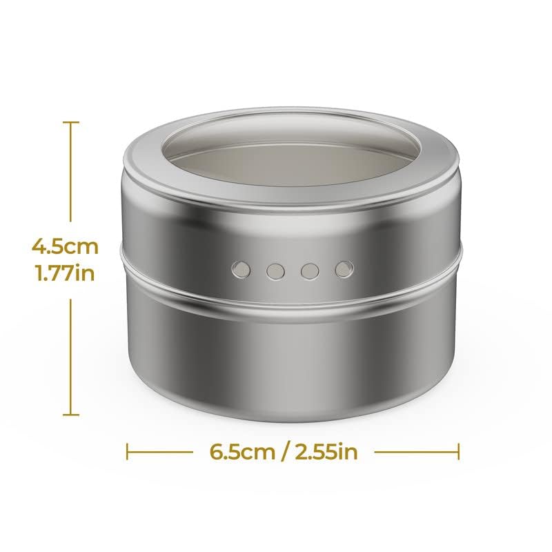 Vetacsion magnetic tins attached to metal wall plate on refrigerator for easy access