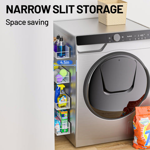 Vetacsion shelf loaded with detergent bottles for easy access