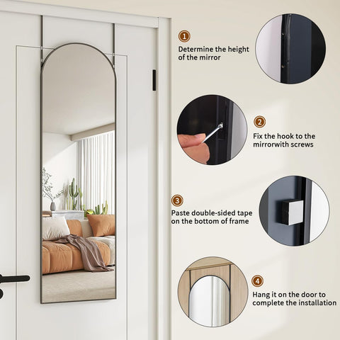 VETROVUE reflecting a full-body outfit on a door for quick dressing checks