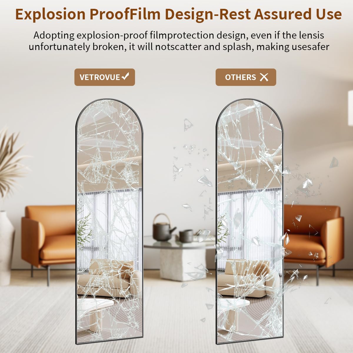 VETROVUE beside a standard interior door illustrating compact size and fit