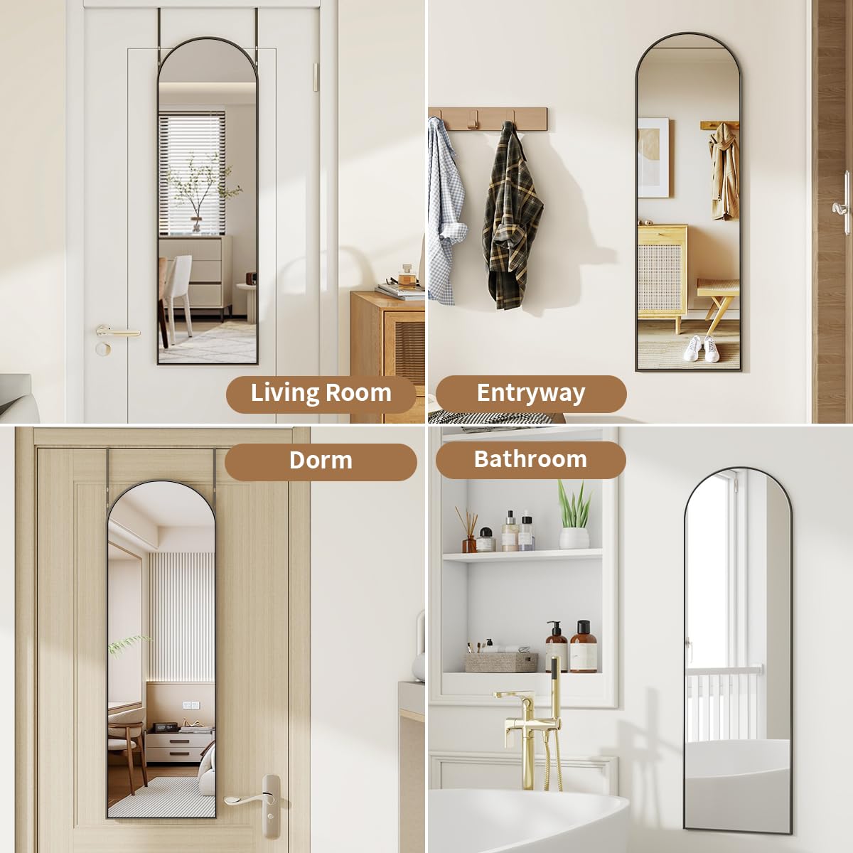 VETROVUE wall-mounted in entryway adding depth and practical mirror use