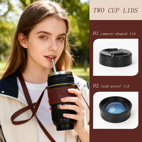 VEUQPM lens mug interior stainless steel shows safe clean-taste benefit