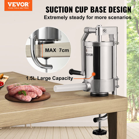 VEVOR close-up of 304 stainless cylinder highlighting easy-to-clean food-grade surface
