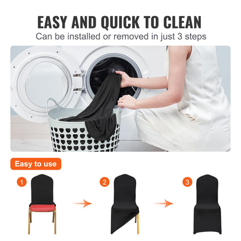 VEVOR slipped over folding chair side view, tailored look benefit