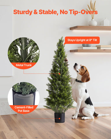 VEVOR topiary used indoors to add green accents to a living room