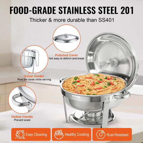 VEVOR close-up of food pan edges highlighting durable stainless steel and easy cleaning