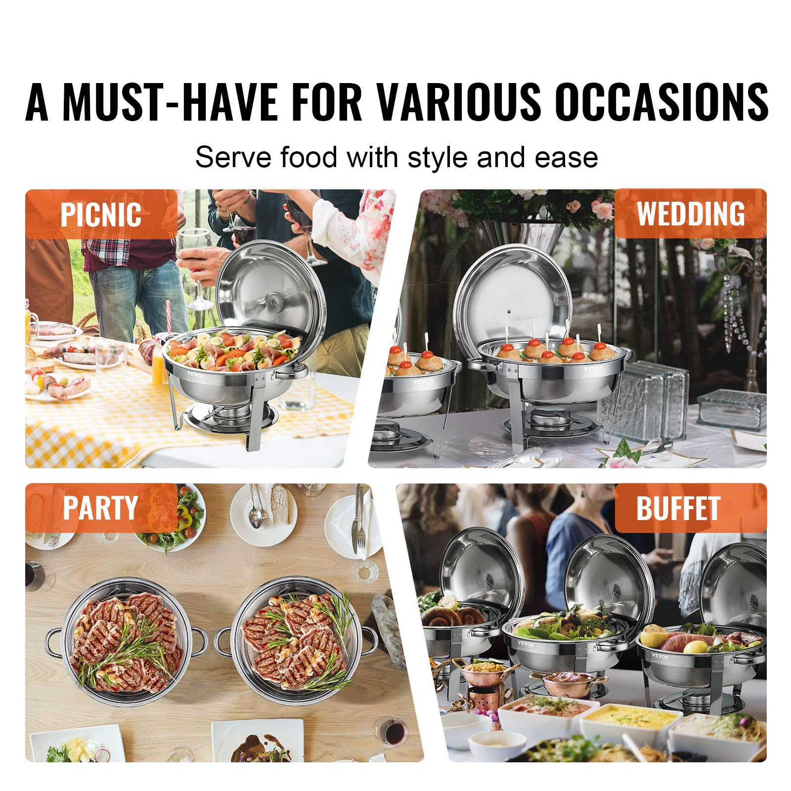 VEVOR serving spoon and cover holder positioned for convenient serving access