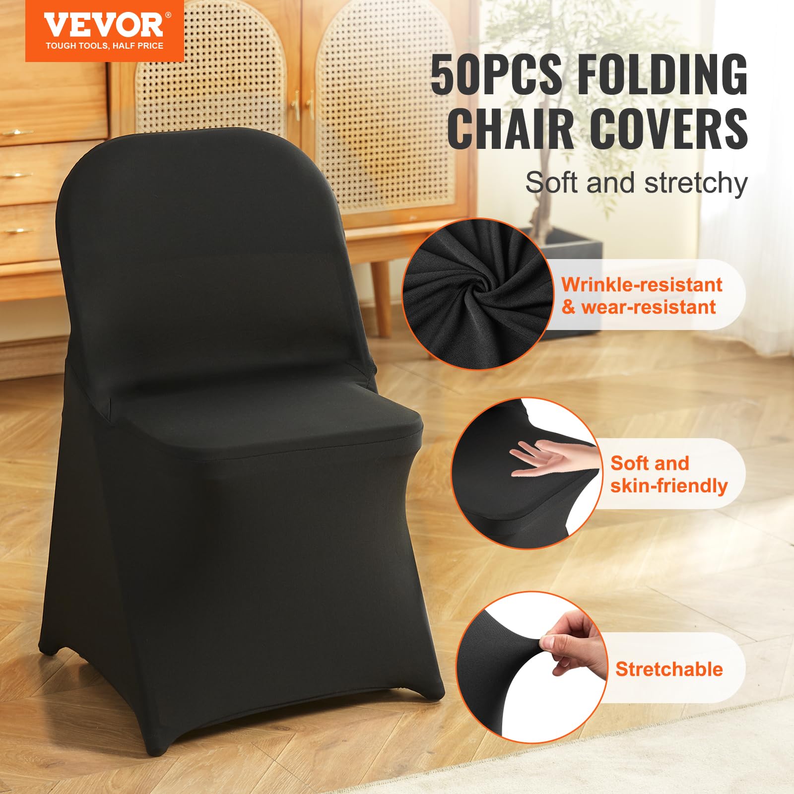 VEVOR close-up of spandex-knit texture highlighting durability and stretch
