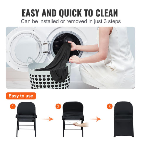 VEVOR fitted cover on folding chair side view providing a tailored look