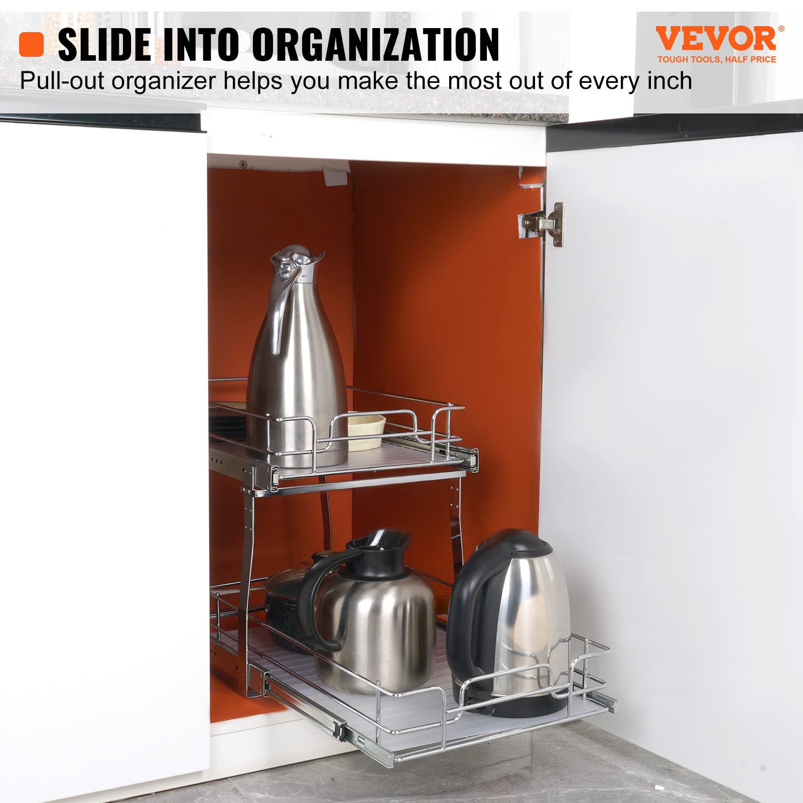 VEVOR close-up of chrome finish highlighting rust-resistant durability benefit