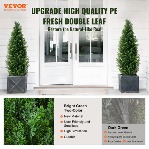 VEVOR close-up of PE foliage texture, realistic look and low maintenance