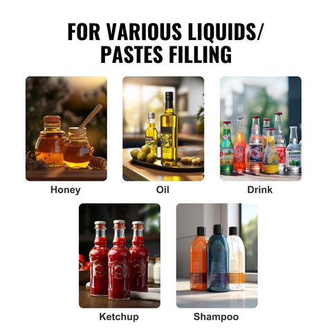 VEVOR scale showing volume beside bottles for size and quantity comparison