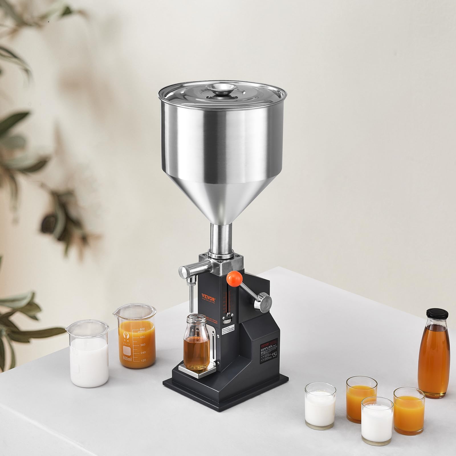 VEVOR filling shampoo into jars demonstrating smooth controlled dispensing