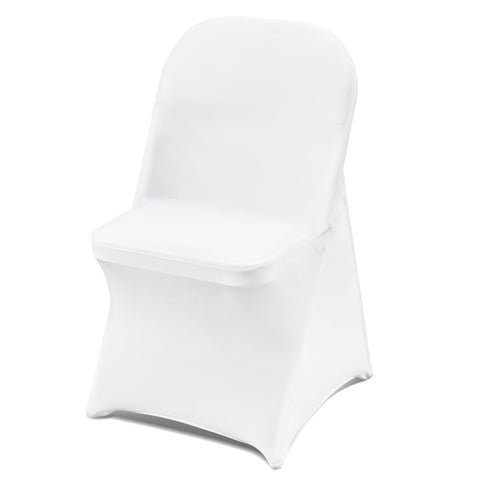 VEVOR front packaging of 30 white chair covers showing quantity and brand benefit