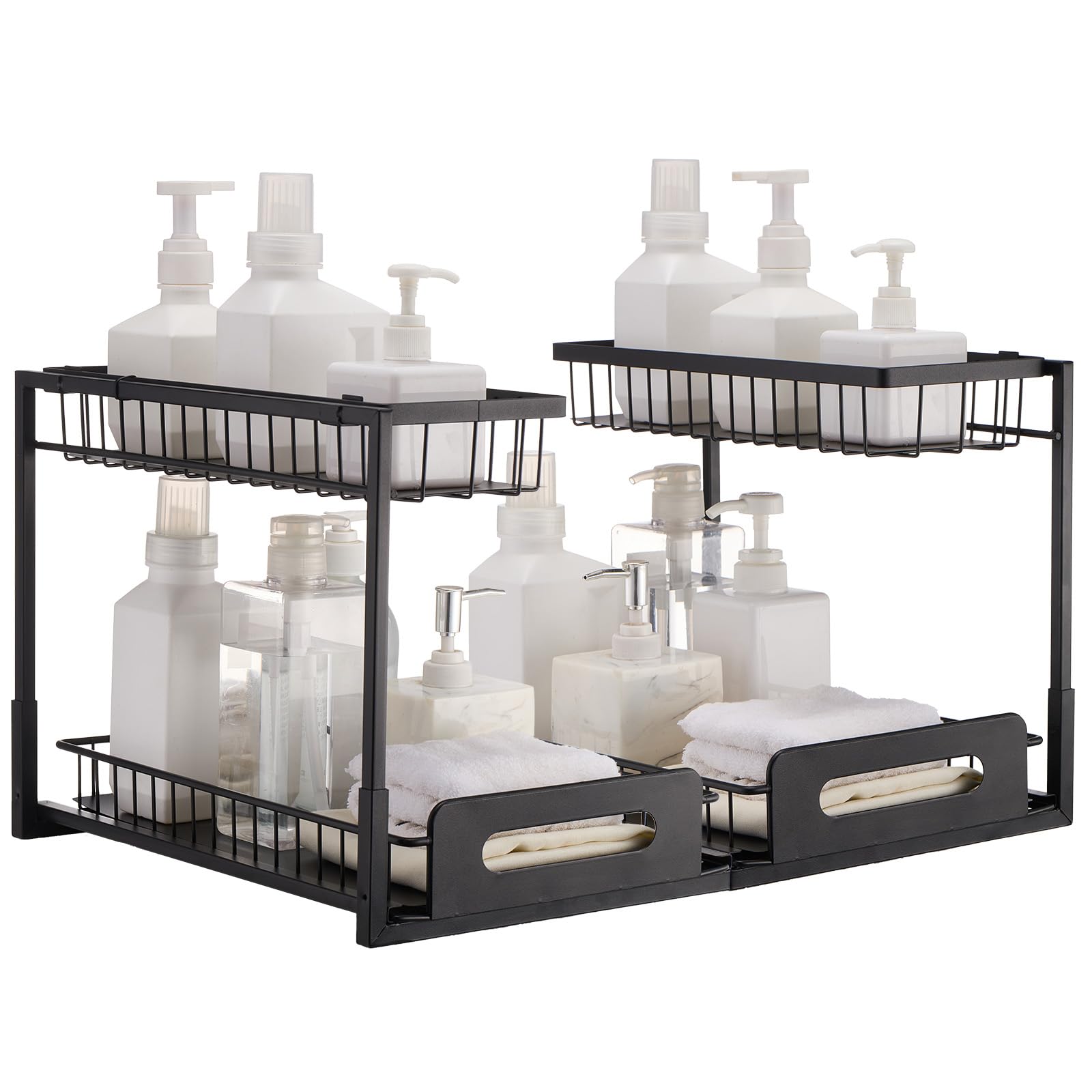 VEVOR front view of 2-tier organizer showing neat storage benefit