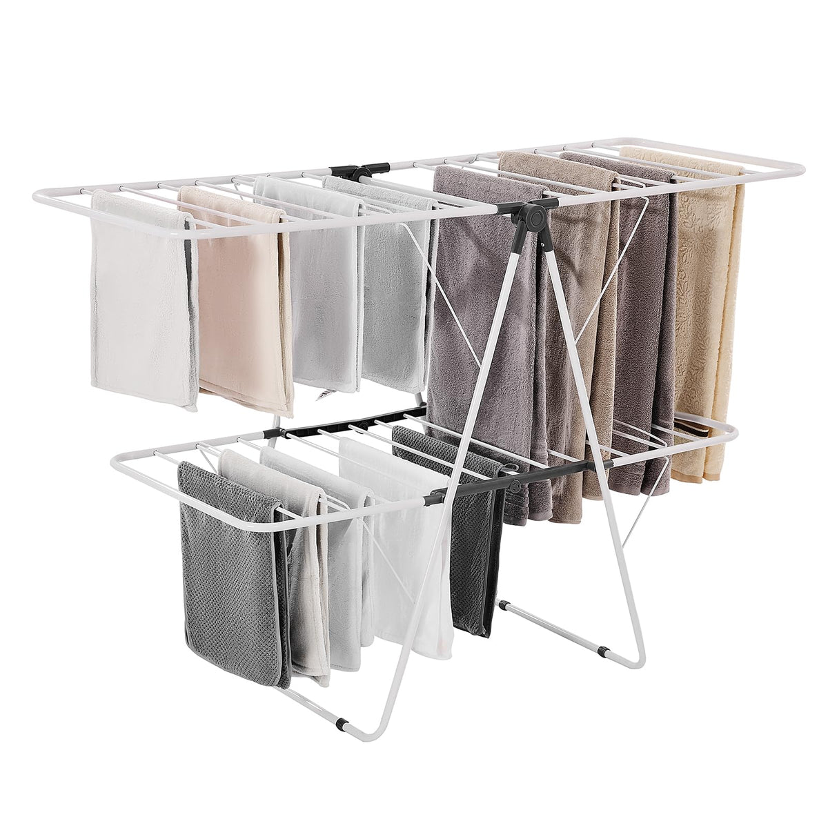 VEVOR front view open rack showing full 31 rods and large capacity benefit