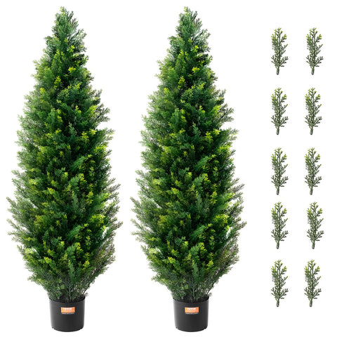 VEVOR front view showing two potted cedar trees, adds instant curb appeal