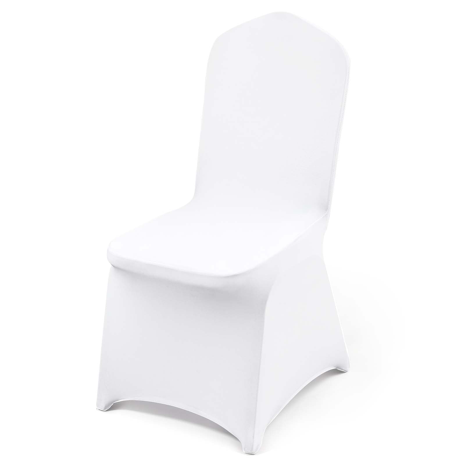 VEVOR front view of white chair cover showing clean fit and uniform look