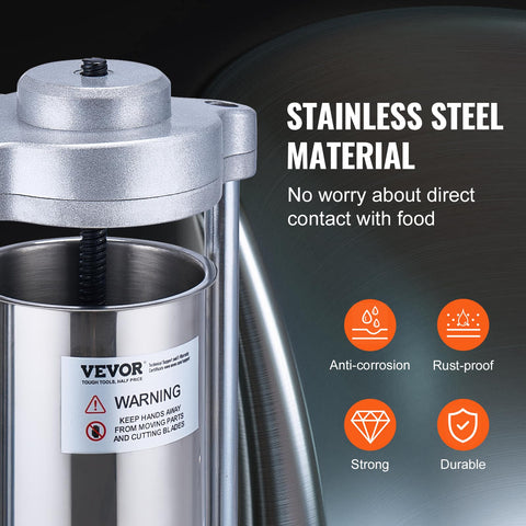 VEVOR hand crank and gear mechanism close-up for smooth, controlled meat extrusion