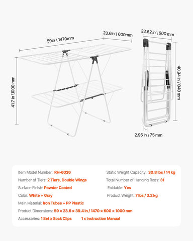 VEVOR loaded with towels and sheets demonstrating sturdy 14 kg capacity